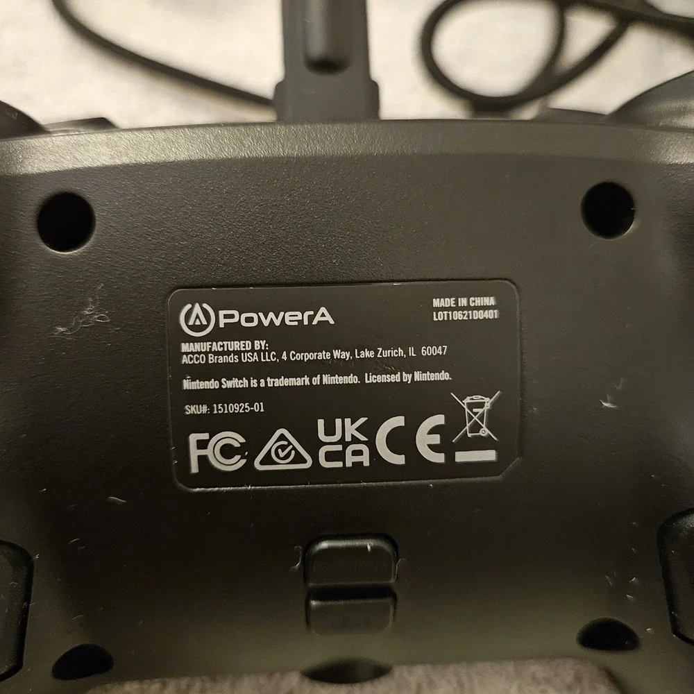 Power A NINTENDO SWITCH CONTROLER Wired Black‎ Excellent Condition
